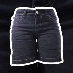 Lee Slender Secret Medium Length Shorts Black Womens Size 8 Very Good